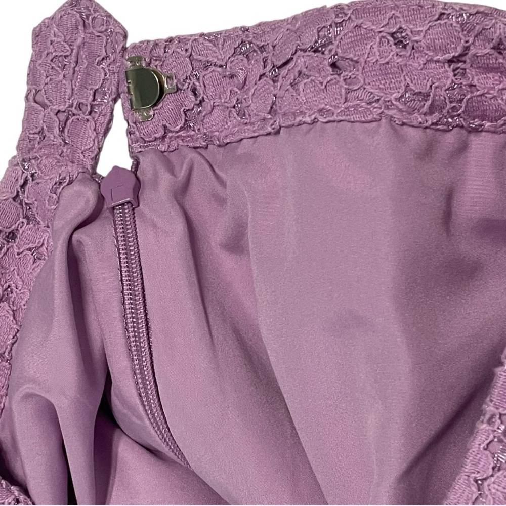 Purple Lace A-Line Midi Skirt - Picture 8 of 11